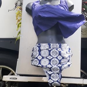 NWT High Waist  Plus Size Bikini + Flowy Top